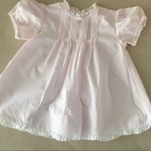 Feltman bros pink lace trimmed dress- with slip